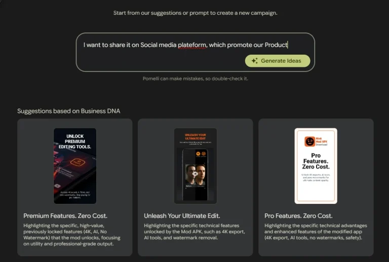 Pomelli AI 2025 | Smart Marketing Tool for Every Brand 8 Generate Ideas